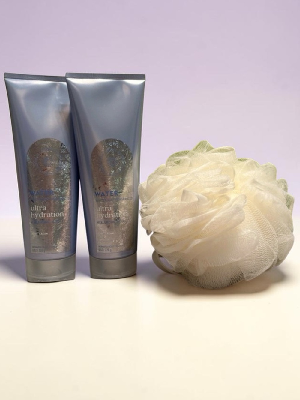 Bath and Body Works Winter Mint Ultra Hydration Body Cream and Loofah Sponge